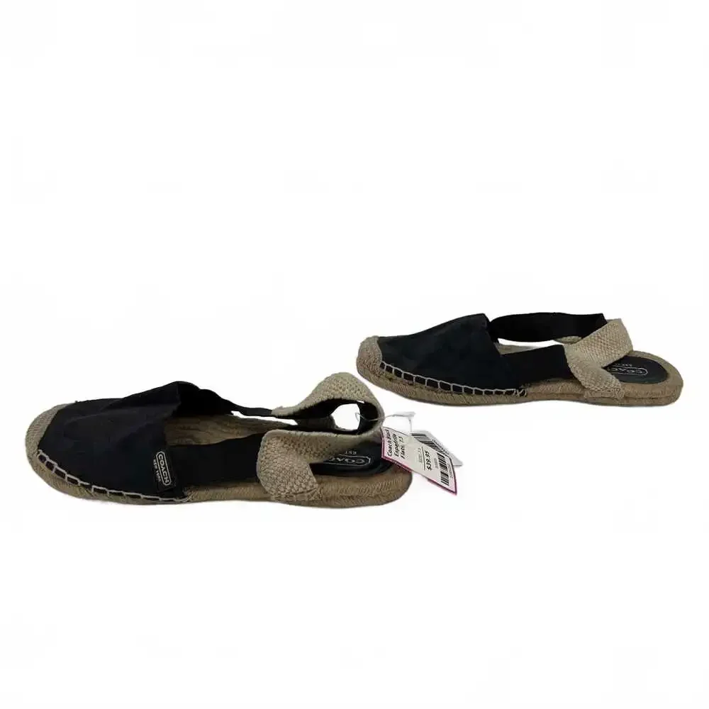 Coach Black Cotton Espadrille Flats | Women’s Size 7.5